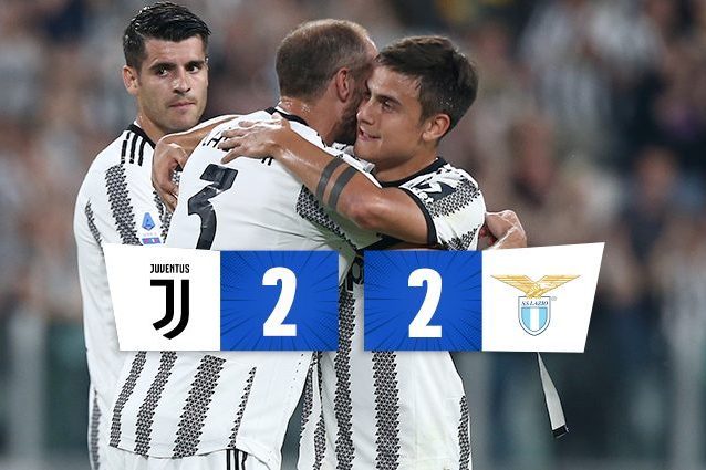 Serie A, la Juventus pareggia con la Lazio 2-2