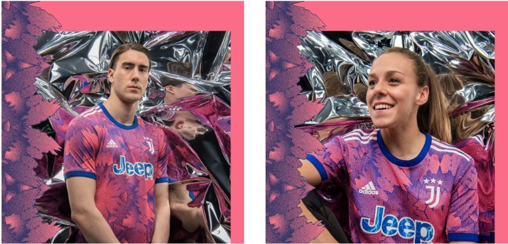 La Juventus lancia la terza maglia: è rosa e blu