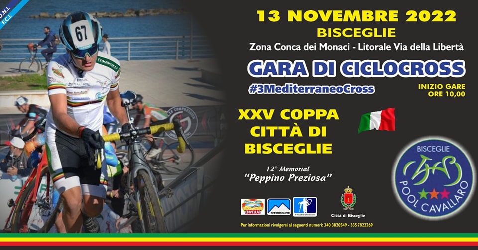 Ciclismo: Mediterraneo Cross e Bisceglie di nuovo a braccetto il 13 novembre in ricordo di Peppino Preziosa
